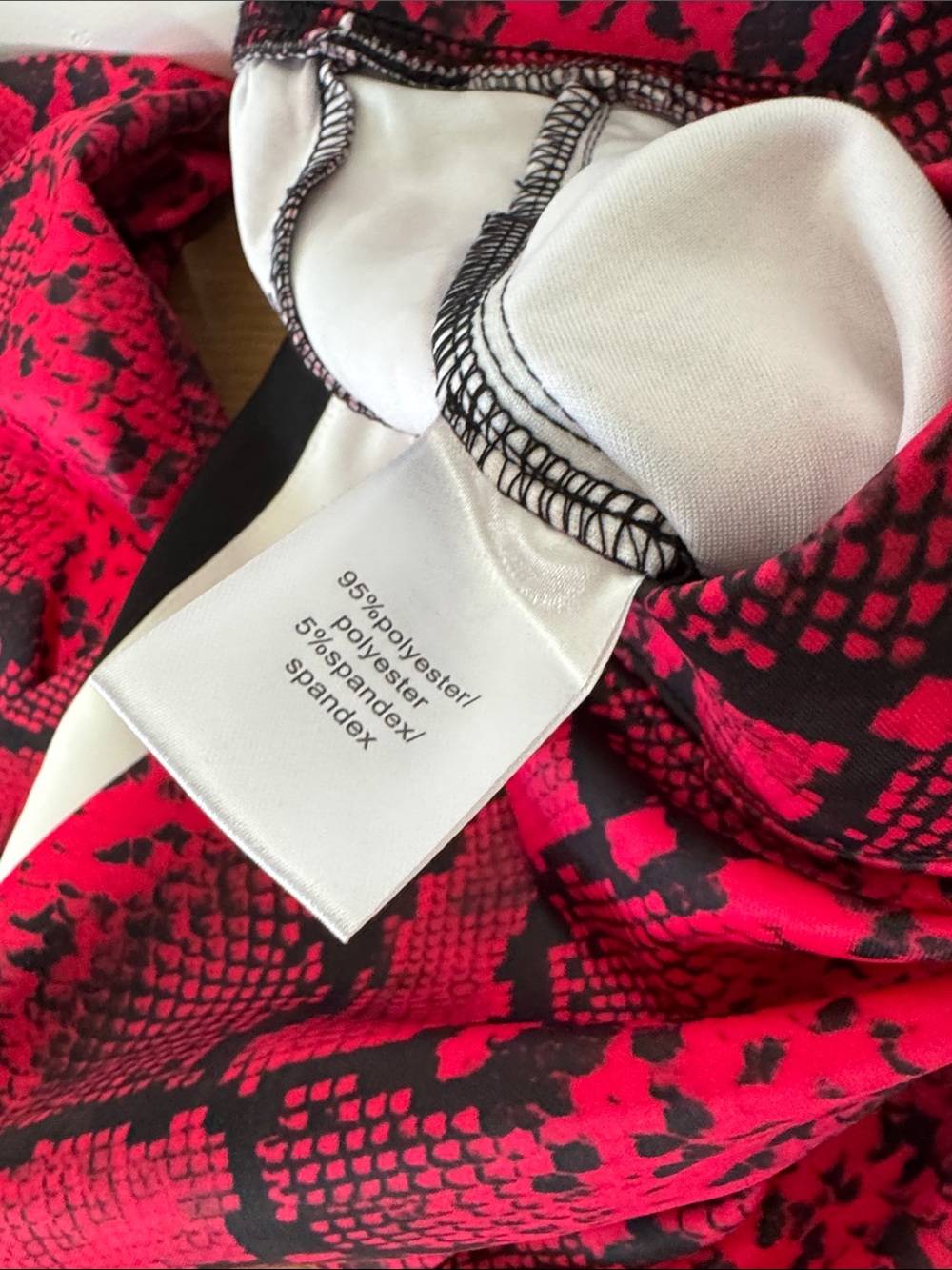 NWT! #712 PAM & GELA Hot Pink Snake-Print Track Pants Black & White Side Stripes - Picture 10 of 10